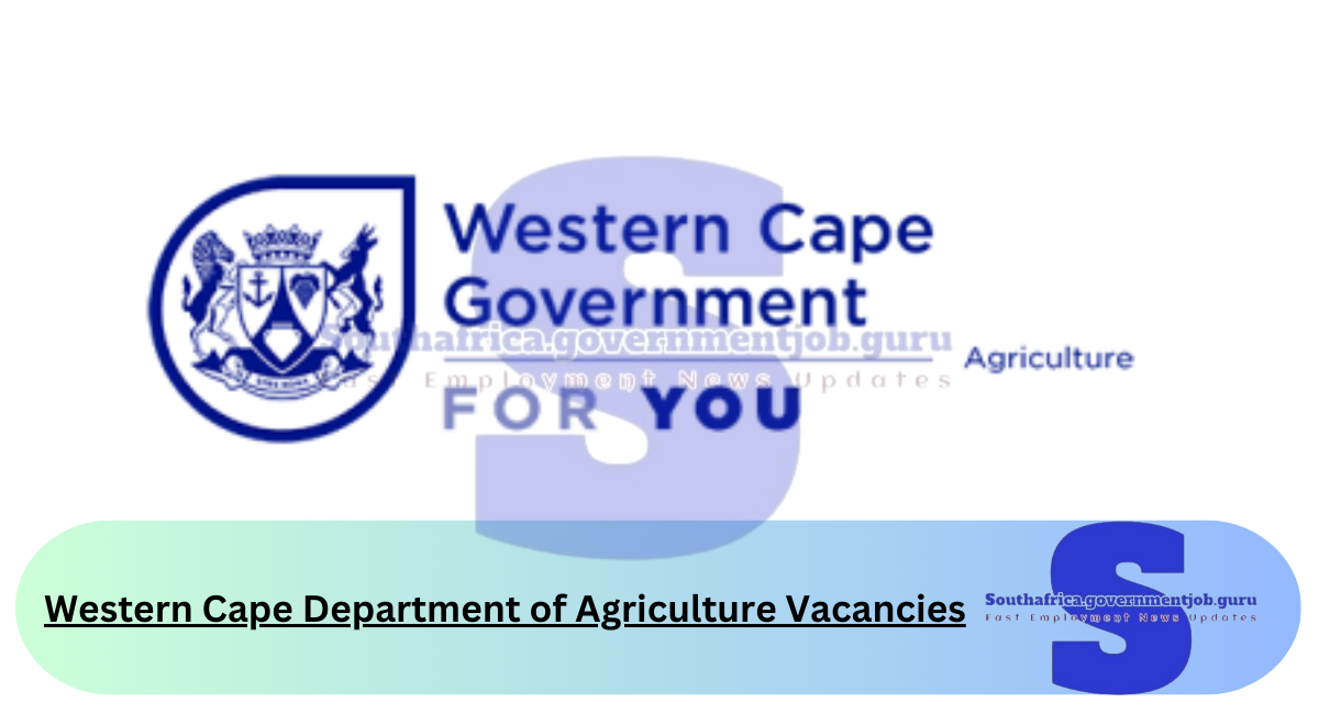 Western Cape Department of Agriculture Vacancies